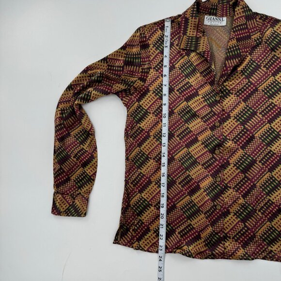 Gianni Petite Women's Long Sleeve Button-Up Blouse Size 8 - Picture 8 of 9